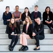 Thomas Clarkson Academy students with head of Year 13 Alison Hornby (seated on the far right of the front row).