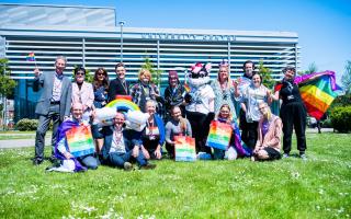 CWA staff and students celebrating Pride Month.