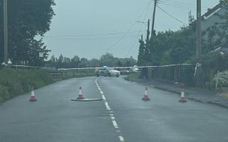 Wisbech Road in Welney is currently closed due to a fallen electrical cable.